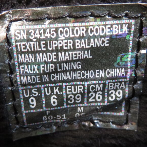 Bobs From Skechers Womens Flat Shoes Size 9 Memory Foam Wool Slip-On Black 34145 - Picture 9 of 10